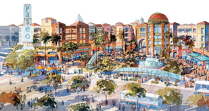 Architect's rendering of The Paseo. Neither Weber nor his bosses at CSU went public about their ongoing dispute, even though the foundation had spent millions of dollars.