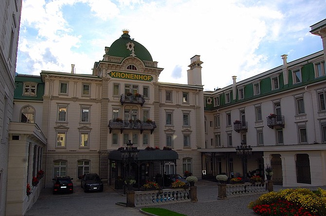 The five star Grand Hotel Kronenhof at Pontresina.