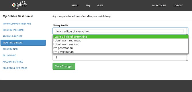 The Gobble website interface