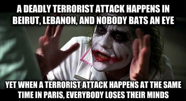 To be fair, Paris has always garnered more attention from the world than Beirut.