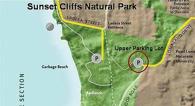 Upper lot full at Sunset Cliffs | San Diego Reader