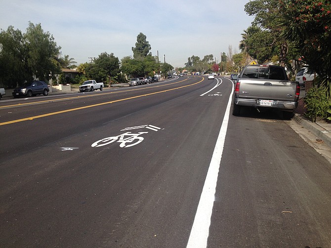 New bike lane on Clairemont Drive