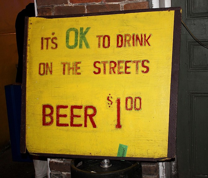 A sign found on Bourbon Street.