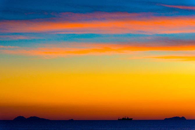 December twilight over the Coronado Islands