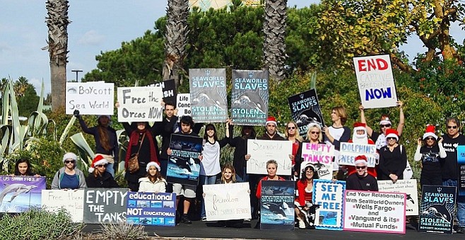 SeaWorld protesters on December 20
