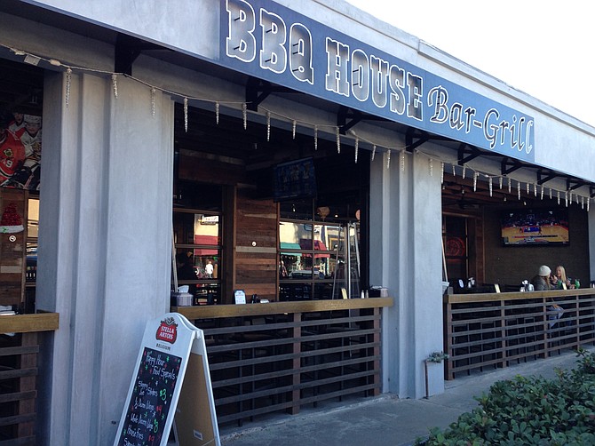 A better look from the street for BBQ House Bar & Grill.