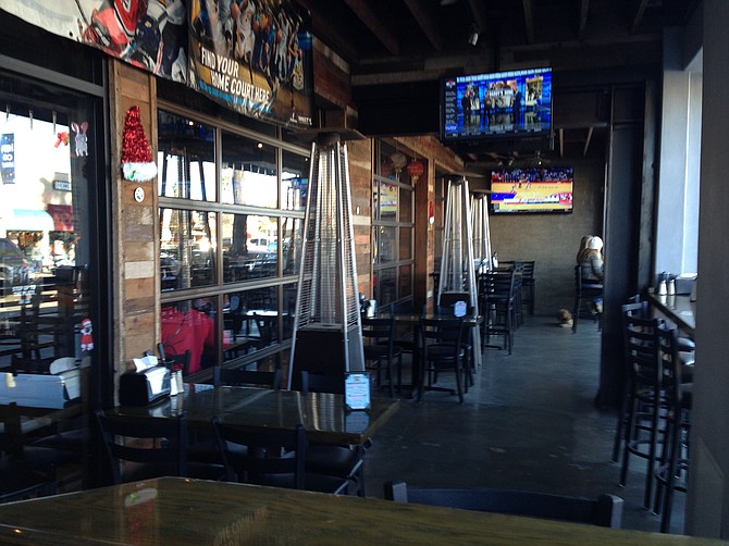 You can even watch sports on the patio.