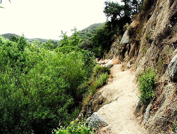 Santa Margarita Trail crosses a cliff