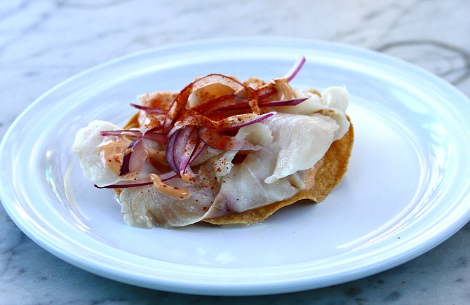 Their signature ceviche, the Red Snapper Tostada