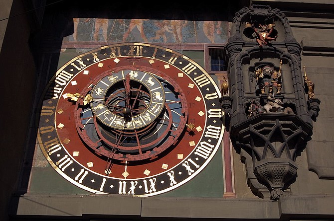 A detail of Bern's Zytglogge, or “time bell”, in the Old Town.