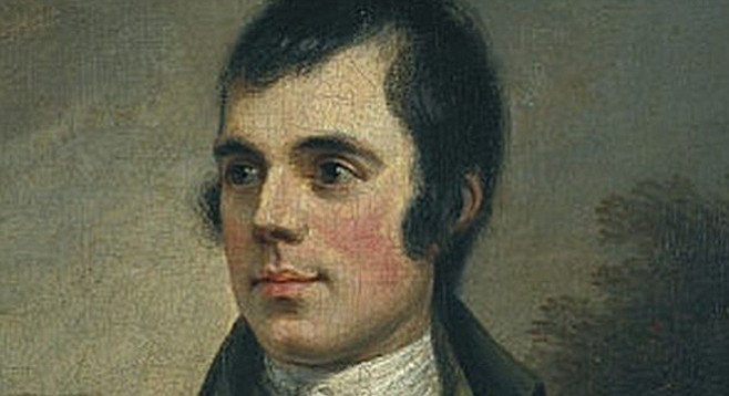 Robert Burns, regarded in Scotland with the same reverence as Shakespeare in England