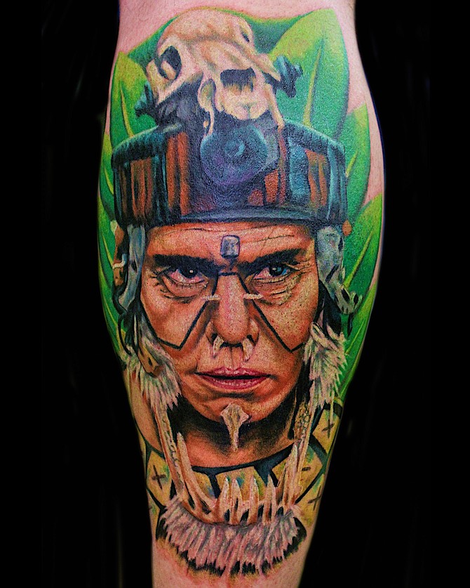 Apocalypto color portrait by Tim Lees of 4everUtat2 www.TimLeesTattoo.com
