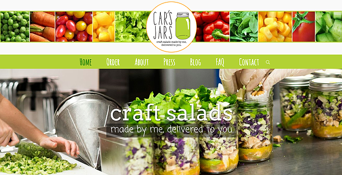 The website of small local food-delivery business Car’s Jars