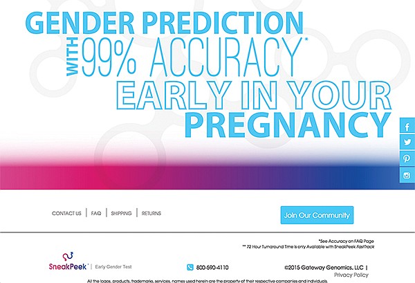 Sneakpeek Says It Can Determine The Sex Of An Unborn Child San Diego Reader