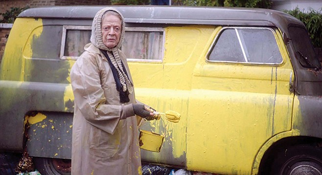 Yellow works its happy-making magic on Maggie Smith.