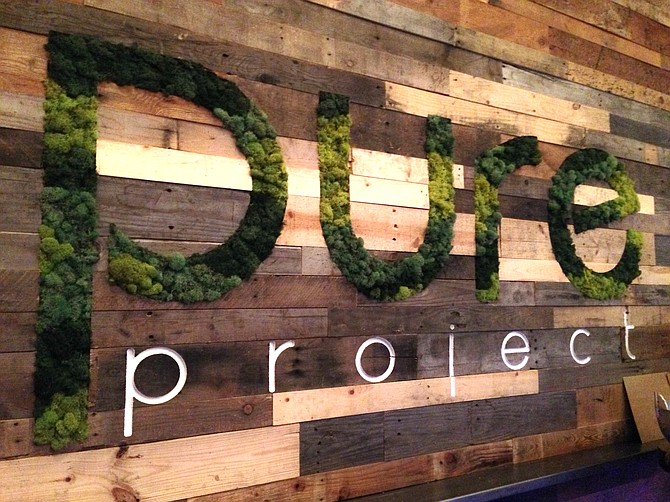 Pure Project's tasting room makes creative use of the living wall concept.