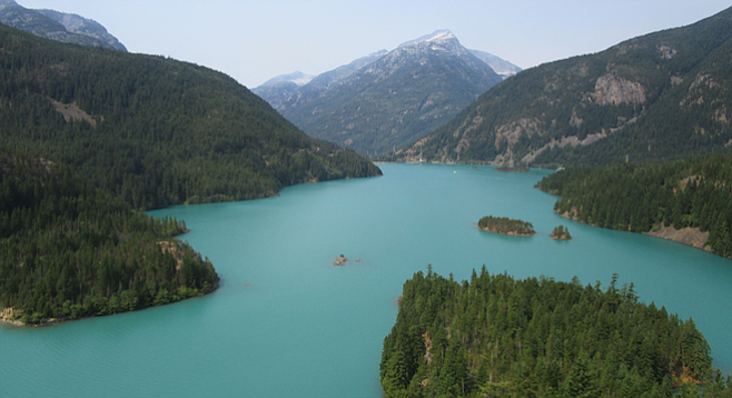 The view from North Cascades NP's Diablo Lake Overlook.