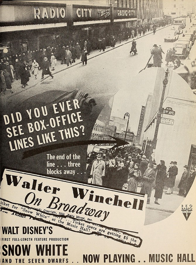 What's better, 3,000 people watched a film in one giant theatre or 100 viewers in 30 shoeboxes? Film Daily, January 19, 1938.