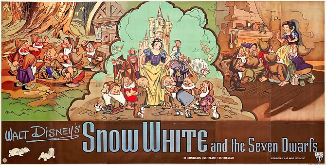 Original 24-sheet advertising Snow White in "Marvellous Multiplane Technicolor."