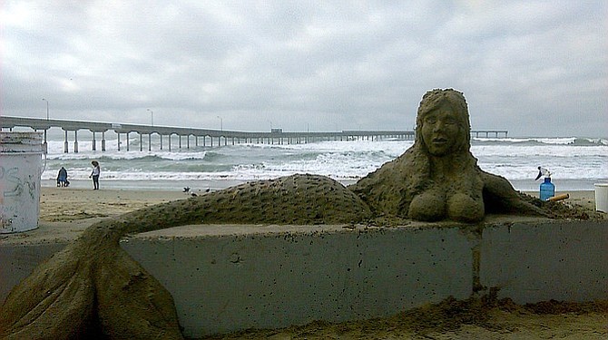 Mermaid lets it all hang over the seawall