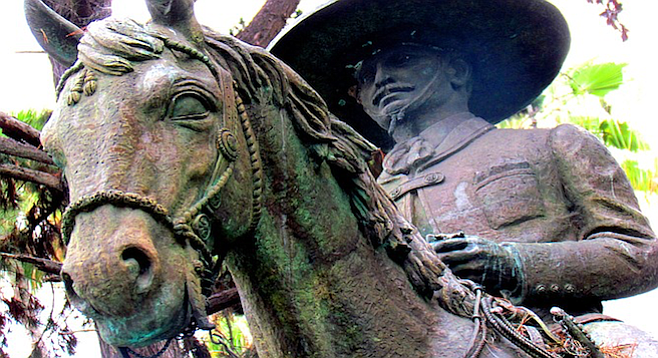 This bronze Mexican vaquero statue commemorates the Presidio's 200th anniversary in 1969.