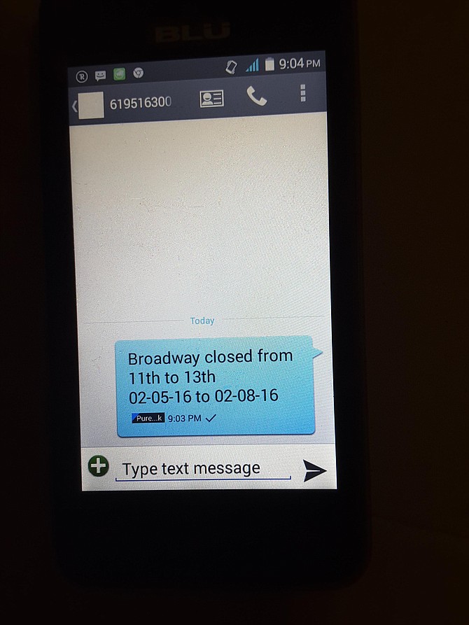 A text via phone