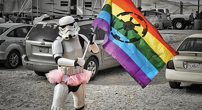 Rainbow trooper seemed to be our only ally in the intergalactic battle to boogie.