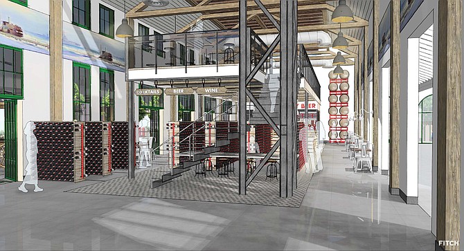 A rendering of the Liberty Public Market indicates placement of beer, wine and cocktails was always in the cards.