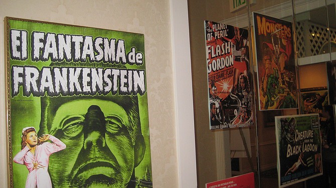 posters of Frankenstein, Flash Gordon, Forrest J. Ackerman's Famous Monsters of Filmland, Creature from the Black Lagoon at Ackermansion Café
