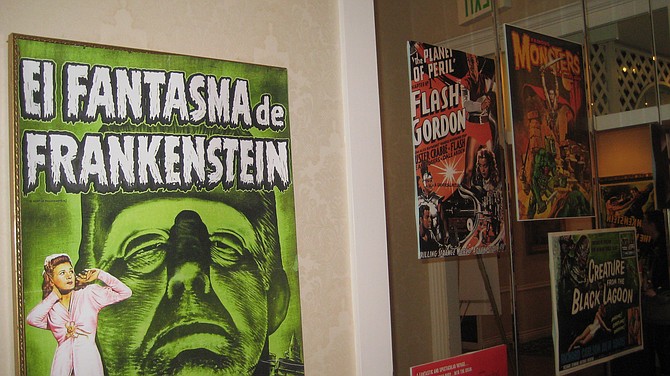 posters of Frankenstein, Flash Gordon, Forrest J. Ackerman's Famous Monsters of Filmland, Creature from the Black Lagoon at Ackermansion Café