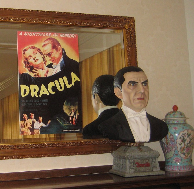Dracula and Bela Lugosi display at Ackermansion Café