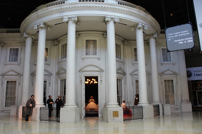 A recreation of the Lincoln White House at the Abraham Lincoln Presidential Library and Museum