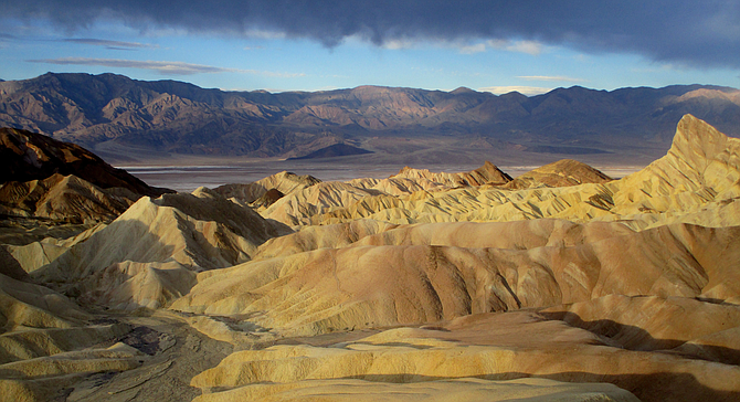 Death Valley badlands and salt flats from Zabriskie Point.