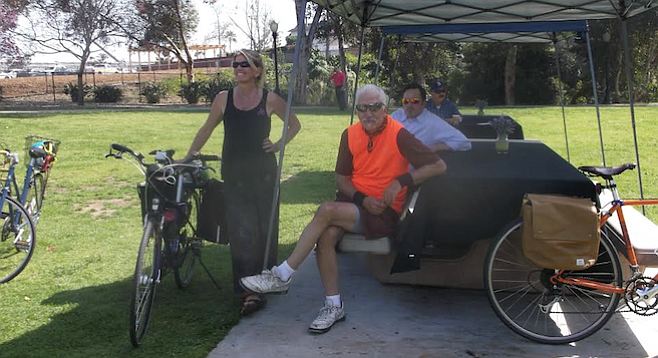 A handful of bicyclists crashed the wonk party