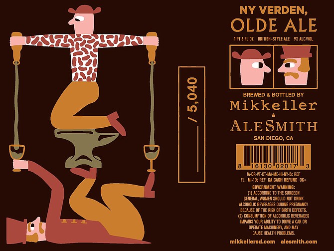 Prospective beer label for Ny Verden, an Olde Ale by Mikkeller San Diego.
