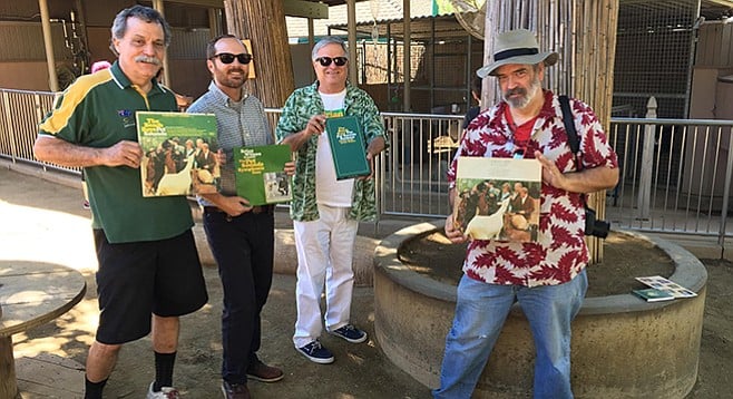 Thorn (third from left) would like to see a plaque commemorating the classic Beach Boys album Pet Sounds at San Diego Zoo.