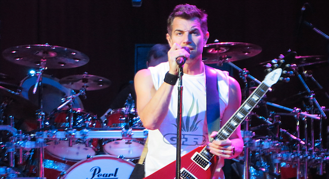 Singer/guitarist Nick Hexum slithered through the same dance moves that have been a part of his stage act since the George W. Bush administration.