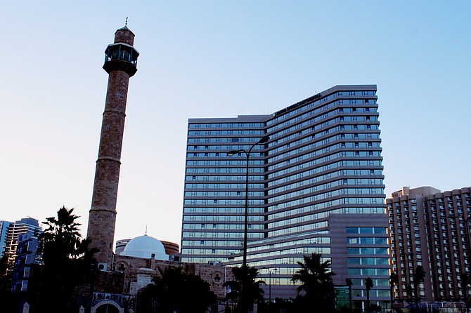 InterContinental David in Tel Aviv, along with historic mosque minaret