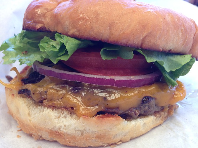 Keeping it simple with the straight cheddar cheeseburger 