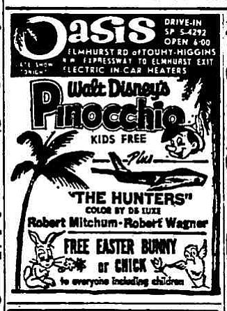 Easter means Pinocchio, Mitchum, and a chance to turn your car into a hutch. "The Chicago Tribune," April 22, 1962.