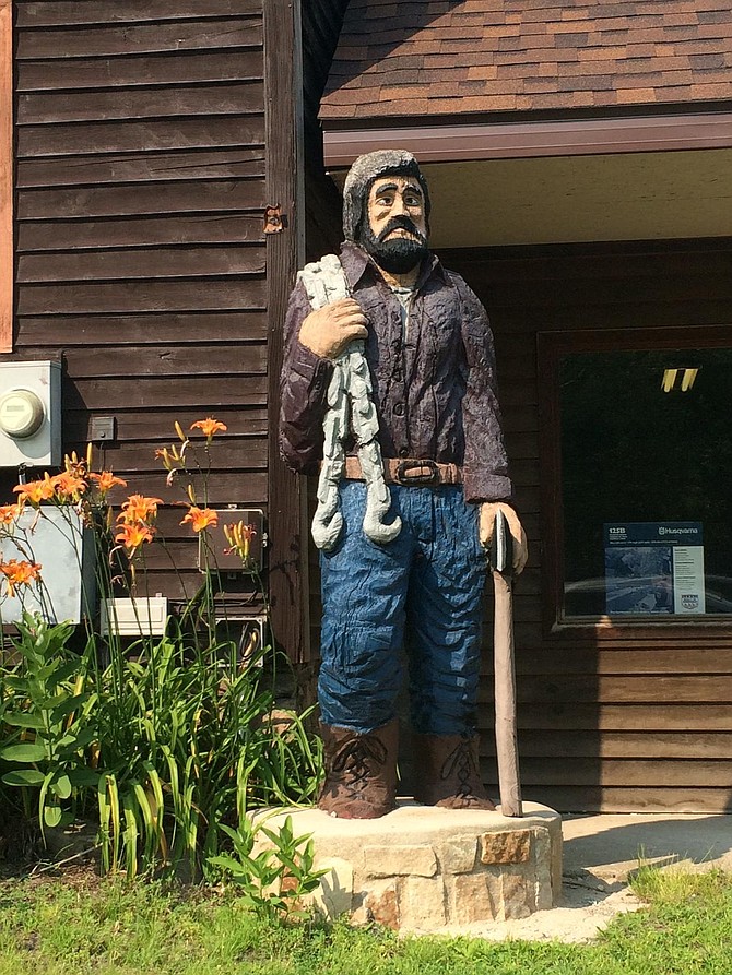 An advertising statue in the Adirondacks