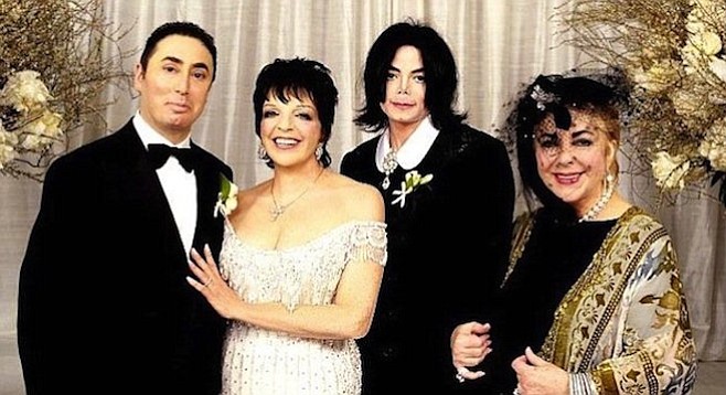 Married life was no cabaret for David Gest and Liza Minnelli, seen here with best man Michael Jackson and matron of honor Elizabeth Taylor
