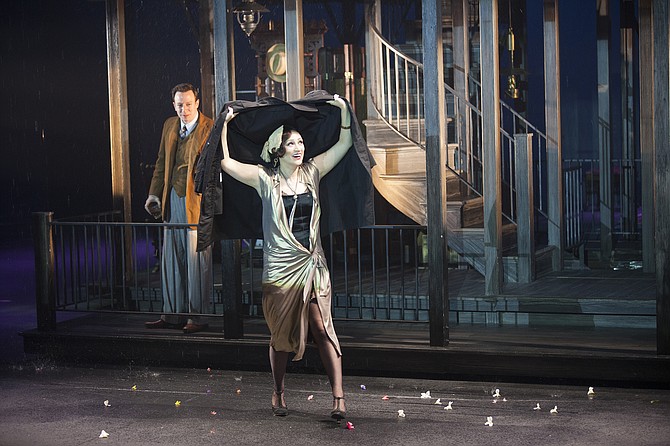 Most of what happens off stage in Maugham's "Rain," happens onstage in the musical.