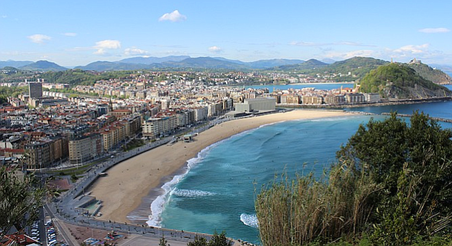 Overlooking the town of San Sebastian, 10 miles south of the French border.