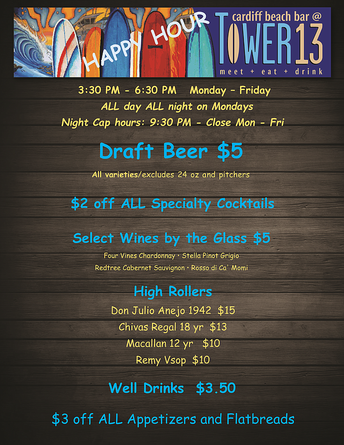 Come by for Happy Hour
ALL NIGHT HAPPY HOUR MONDAY!! 3pm -Close
Tues-Fri 3:00 pm-6:00pm