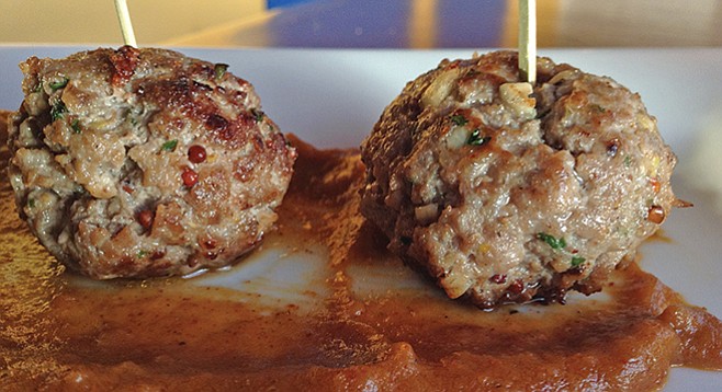 Meatballs and their “angry” sauce