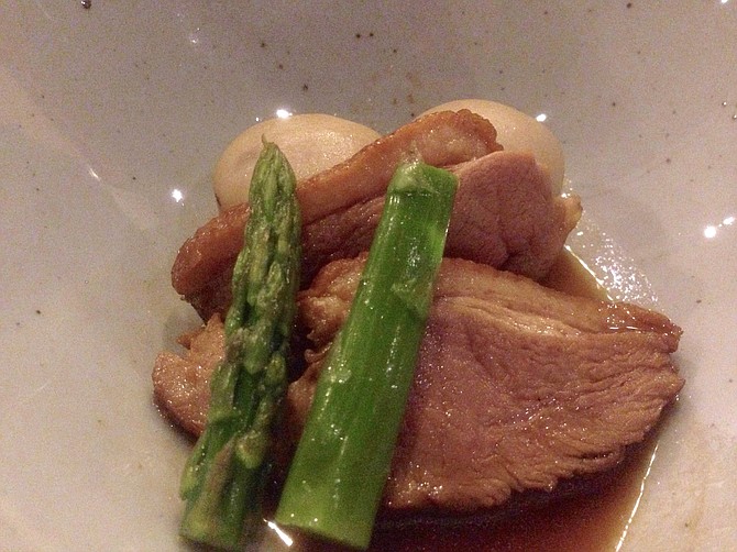 Braised duck with asparagus