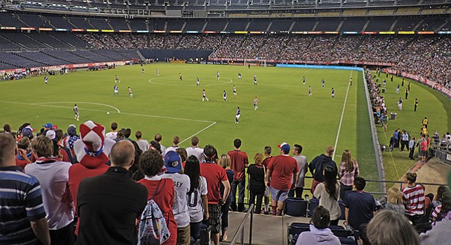 USA vs. Guatemala on July 5, 2013, was one of many soccer/fútbol games that Qualcomm Stadium has hosted - Image by Chris Woo