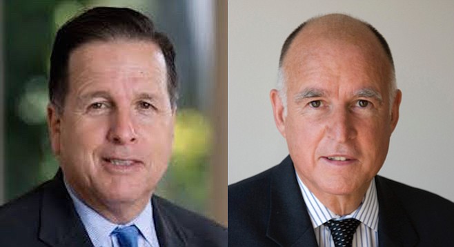 Michael Aguirre and Jerry Brown
