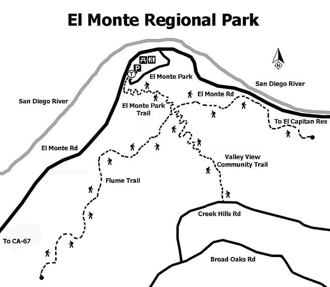 El Monte Regional Park trail map
